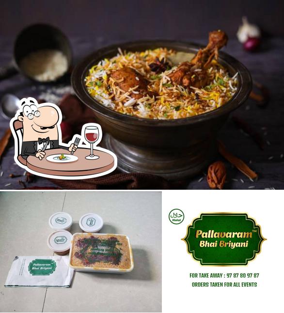 Among different things one can find food and exterior at Pallavaram Bhai Briyani