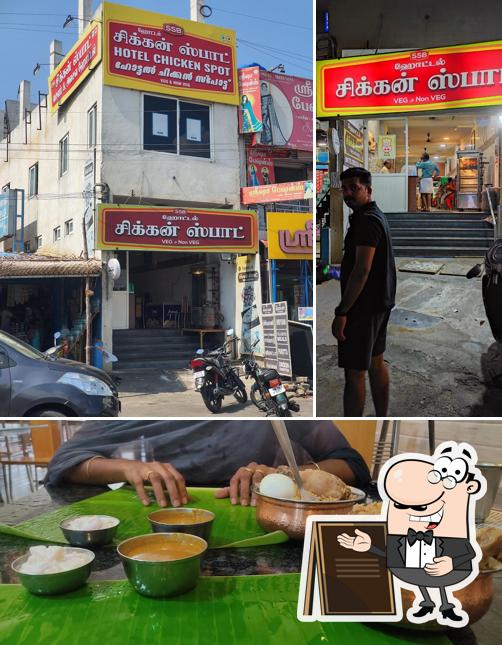 The restaurant's exterior and food