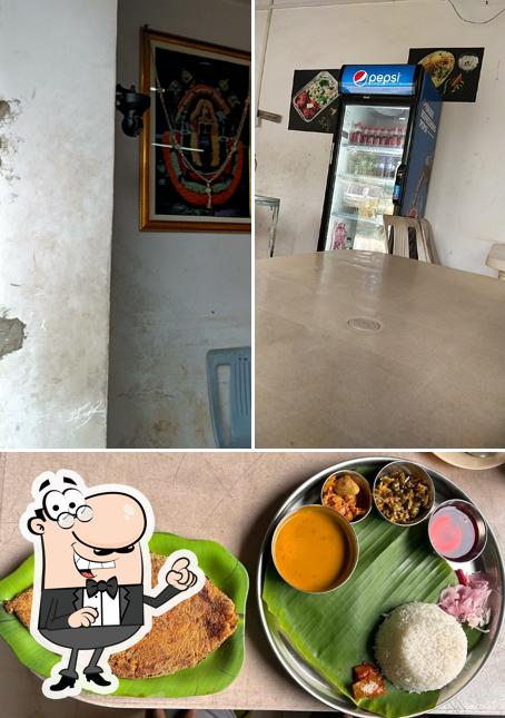 The picture of interior and food at Cafe Saraswat