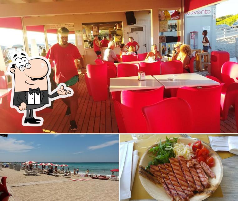 La immagine di interni e cibo da Lido Sottovento Gallipoli