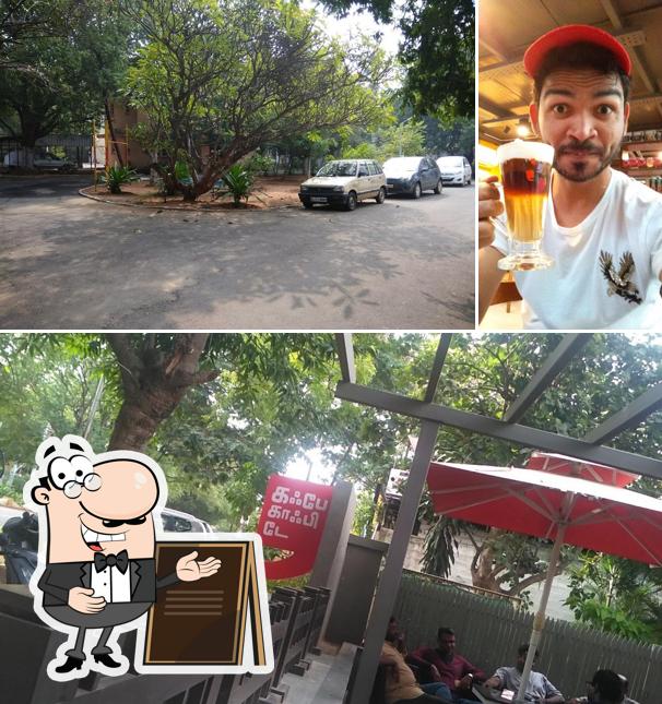 The restaurant's exterior and bar counter