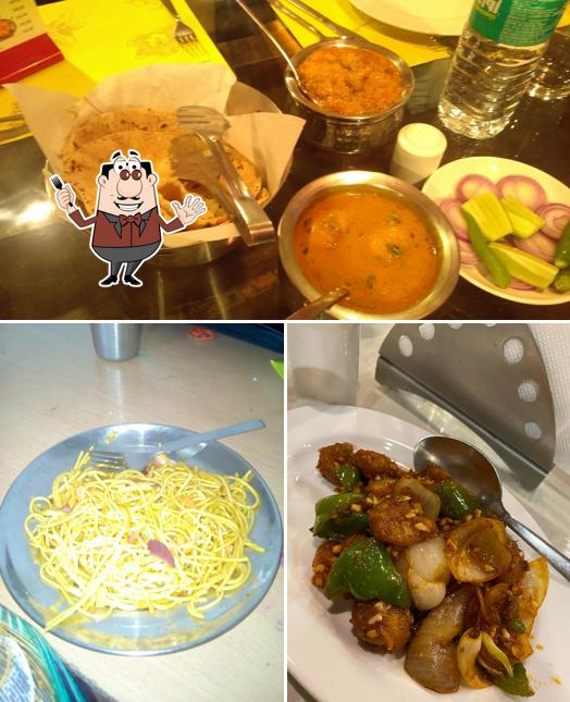 Chicken curry and spaghetti bolognese at Hotel Royal Palace Cum Restaurant