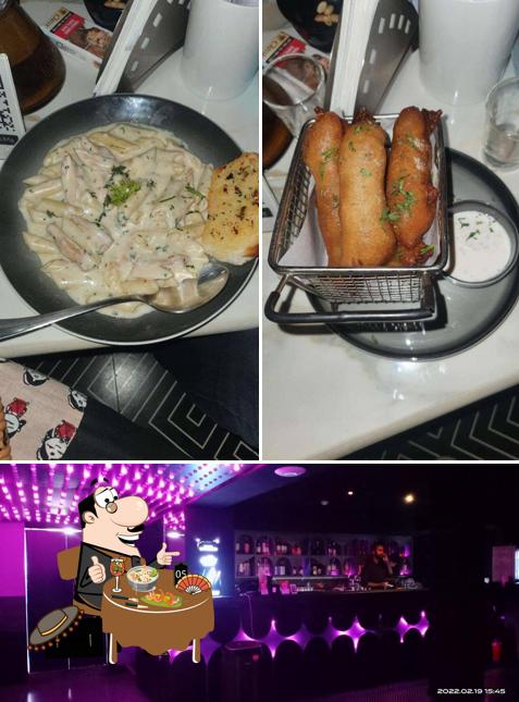 This is the picture depicting food and interior at Light Room