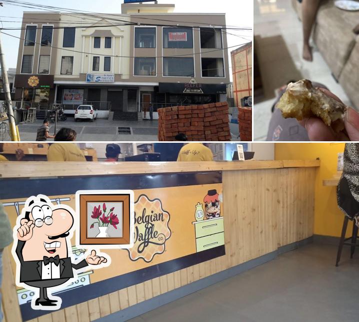 The image of interior and food at The Belgian Waffle Co