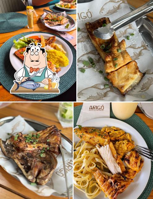Salmão grelhado em Arigó Restaurante