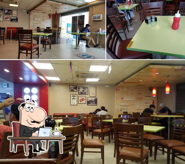 The interior of Domino's Pizza City Centre, Hoshiarpur