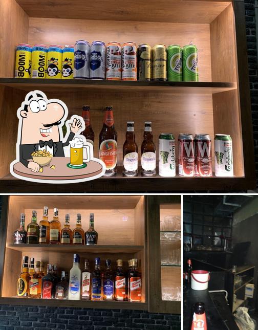 You can get a pint of light or dark beer