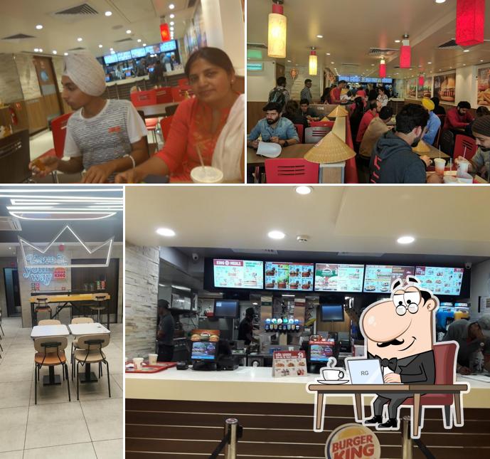 Take a seat at one of the tables at Burger King