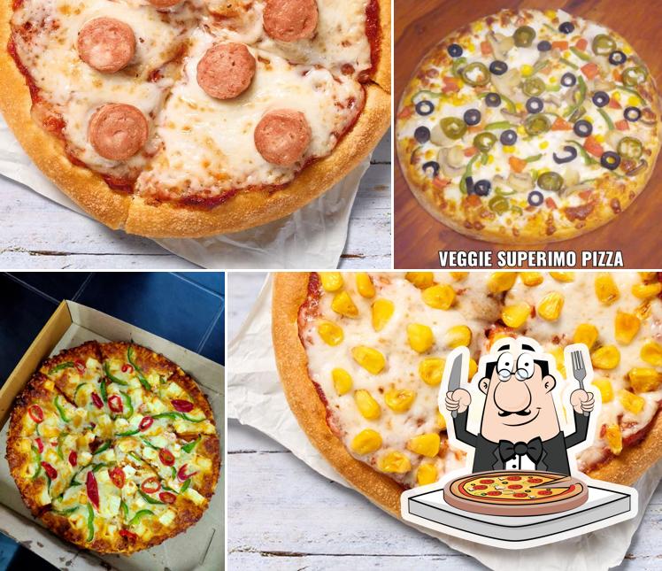 Pick different types of pizza