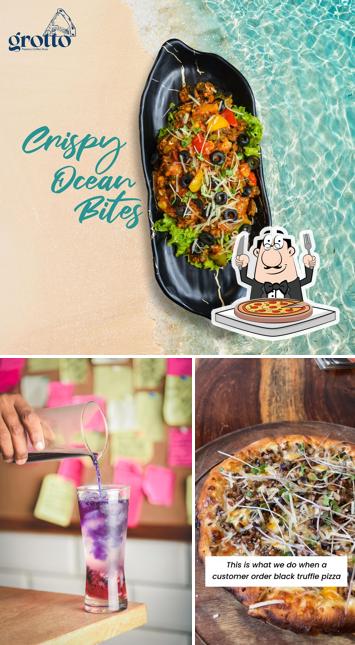 At Grotto - PizzeriaCoffee Shop, you can enjoy pizza