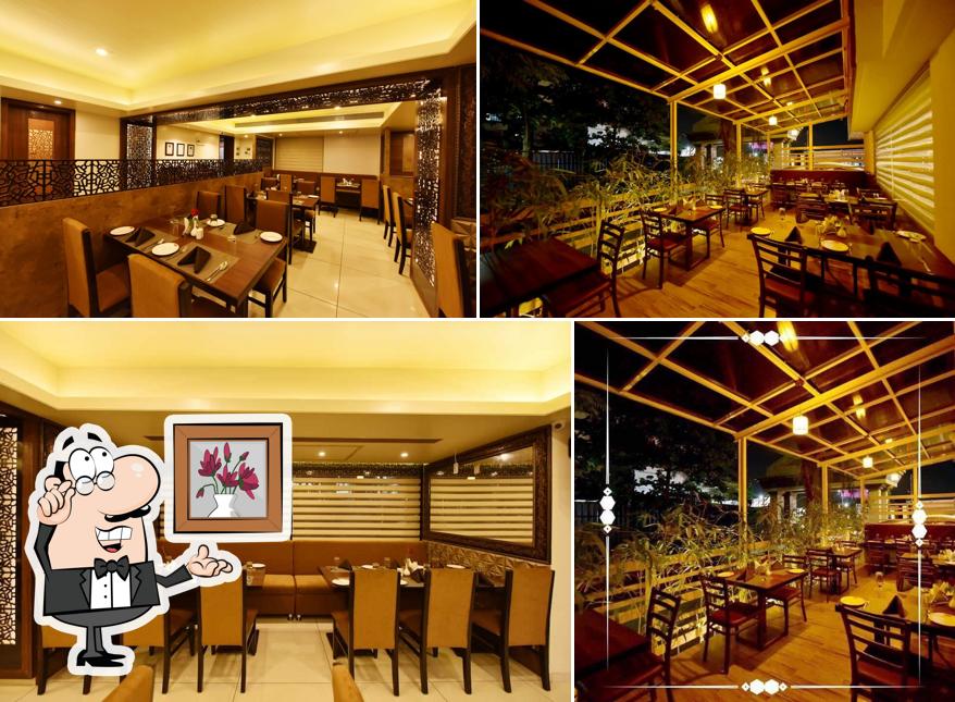 Take a seat at one of the tables at Moti mahal delux