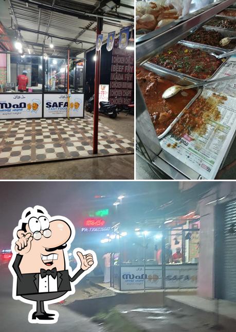The restaurant's interior and food