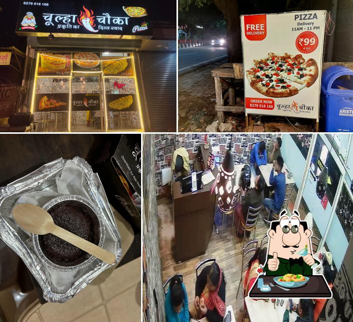 Food at Chulha Choka Pizza