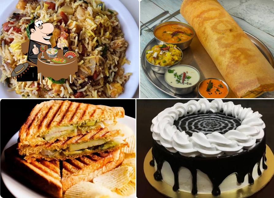 Fried rice, spring rolls and chocolate cake at Pinky's Delight
