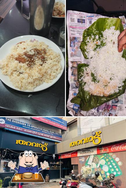 Among various things one can find food and exterior at Tharavadu