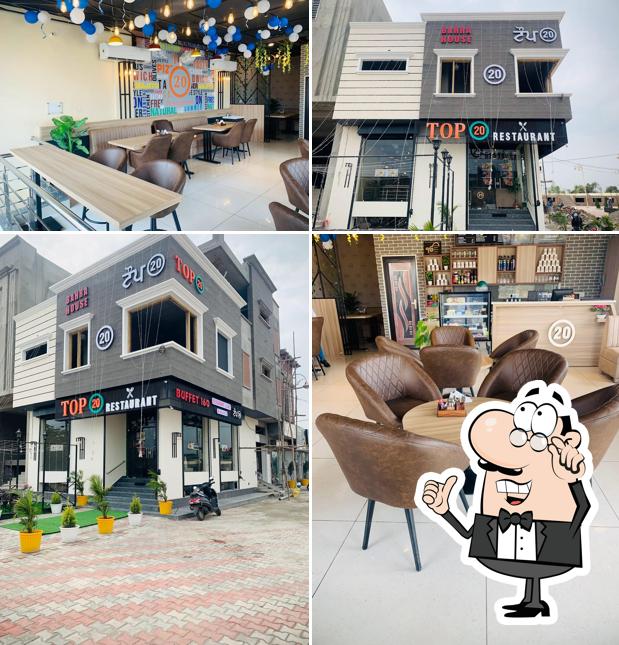 Take a seat at one of the tables at Top 20 Restaurant