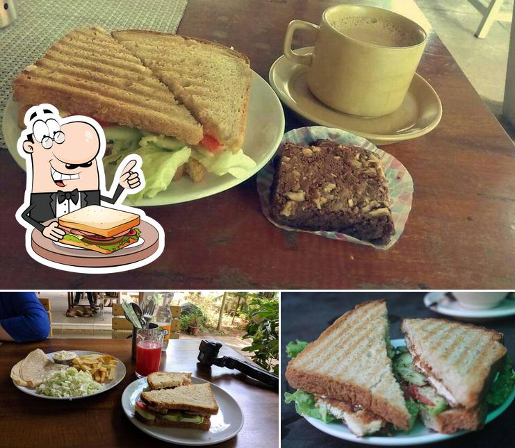 Pick a sandwich at Auroville Bakery & cafe