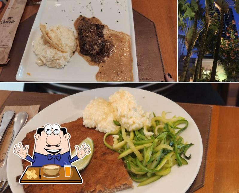 Esta é a imagem ilustrando comida e exterior a Pizzaria Camelo - Ipanema