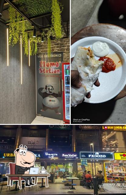 The image of interior and food at Shawarma grills & Momos Station