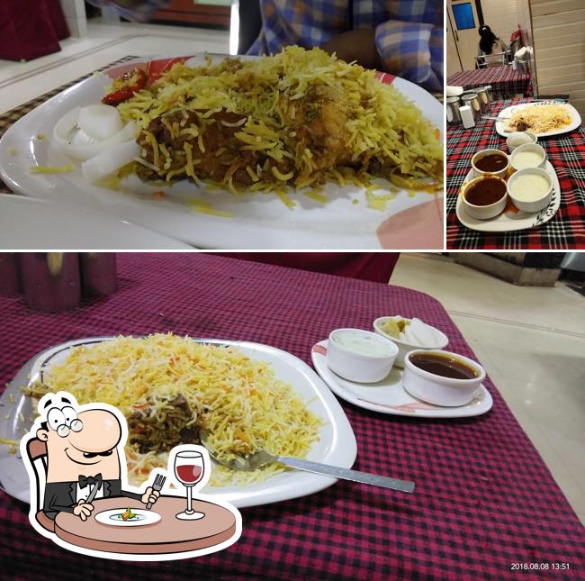 Sultan Biryani center is distinguished by food and dining table