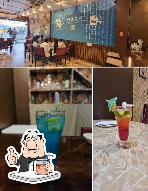 The restaurant's drink and interior