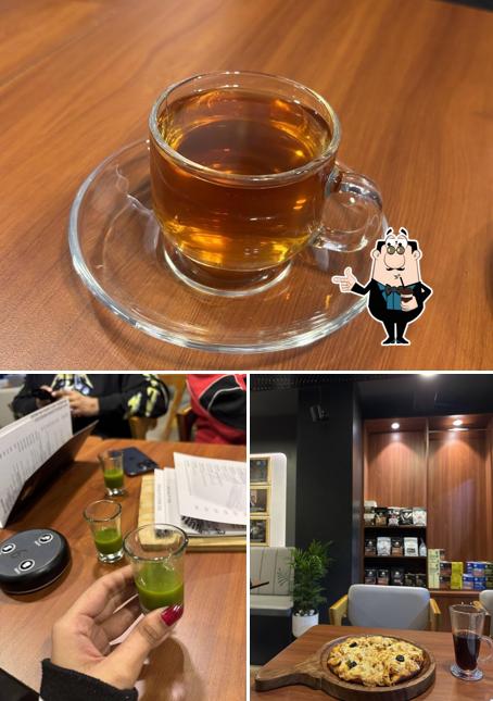 Enjoy a beverage at Kruti Coffee