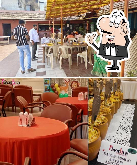 The interior of Pavithra Hotel