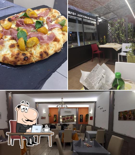 La interni e pizza del ristorante