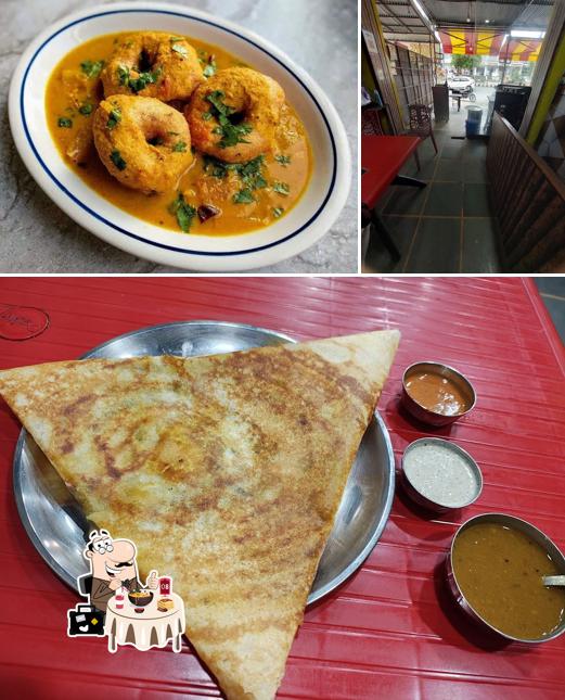 This is the picture displaying food and interior at Madras Cafe