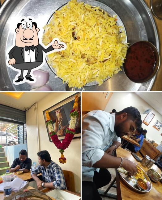 This is the picture depicting interior and food at Hotel Standard Biryani centre