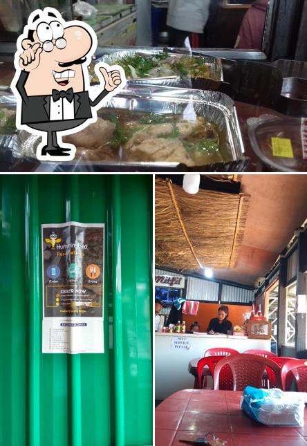 The restaurant's interior and alcohol