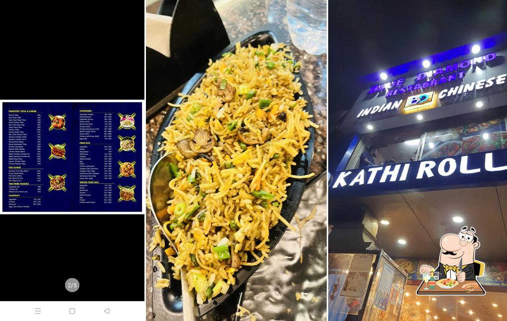 Meals at Blue diamond restaurant