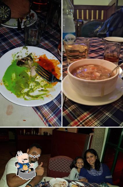 The photo of food and interior at Viking