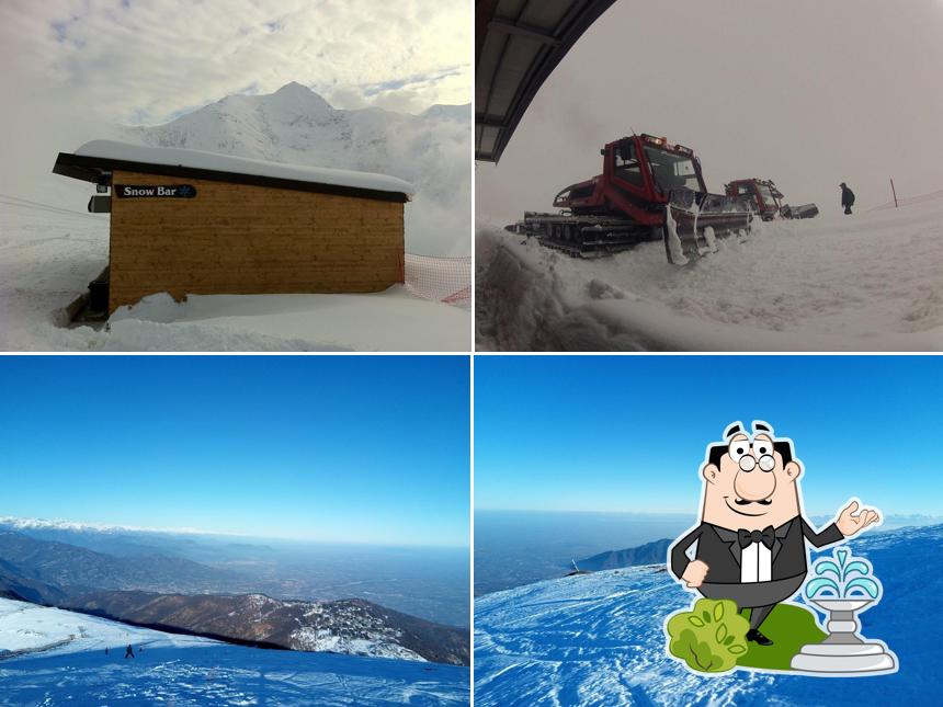 Goditi la vista dall'area esterna di SnowBar