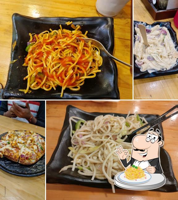 Spaghetti carbonara at ALL IN ONE BAKERS, BANDIKUI
