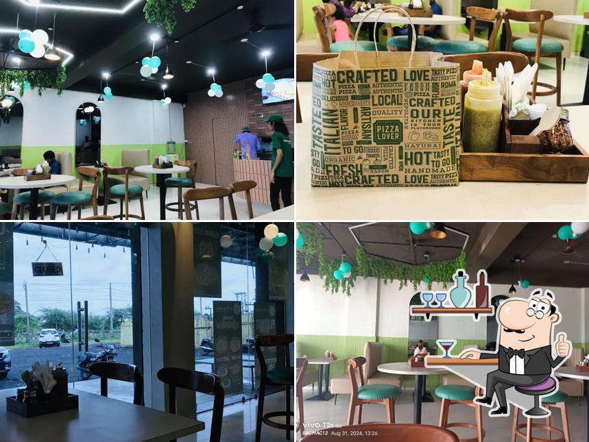 The interior of La Pino'z Pizza Mundra