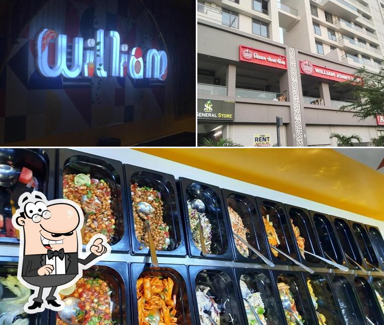 The restaurant's exterior and food
