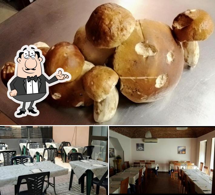 Dai un’occhiata alla immagine che mostra la interni e cibo di Ristorante Pizzeria Cala Azzurra