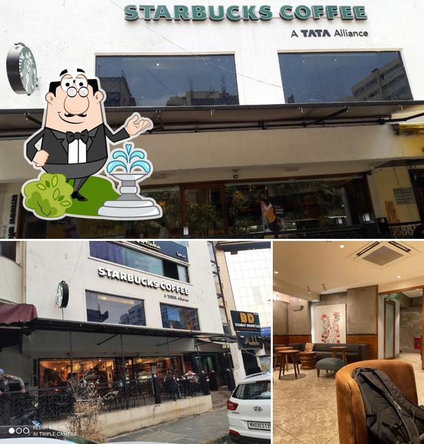 The exterior of Starbucks