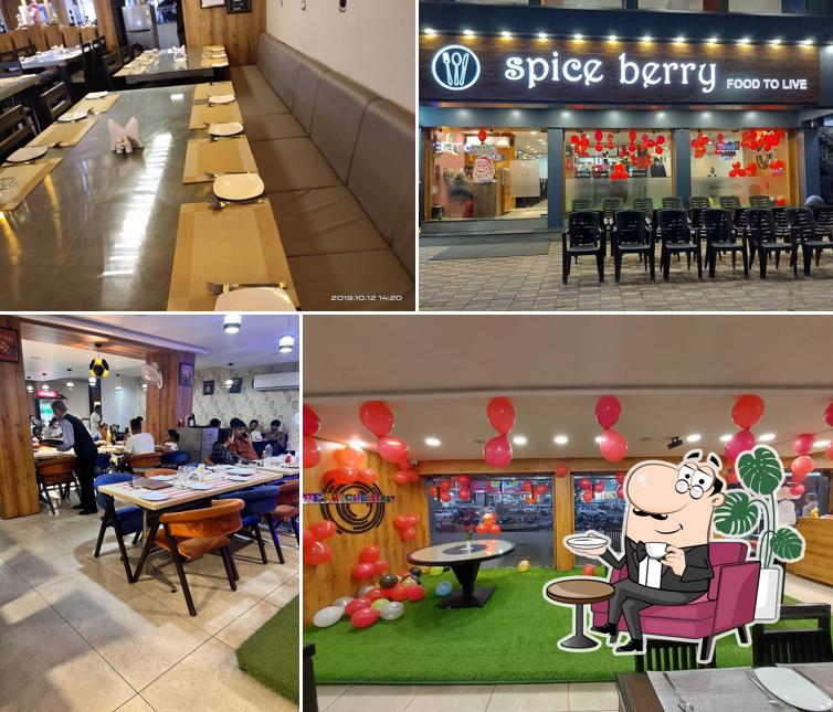 Take a seat at one of the tables at SPICE BERRY FOOD SERVICES