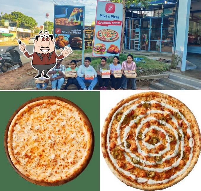 The picture of Mike's Pizza’s food and exterior
