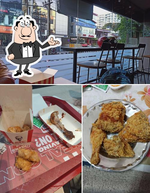 Take a seat at one of the tables at KFC