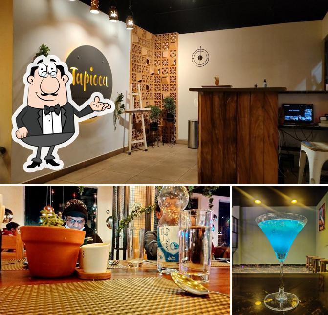 Among different things one can find interior and alcohol at Tapioca Multi Cuisine Restaurant