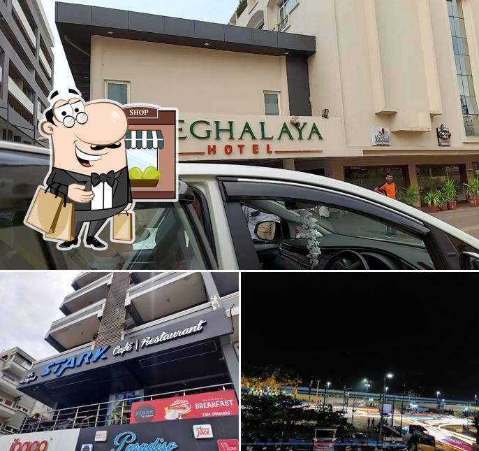 The outside part is an important feature of Hotel Meghalaya