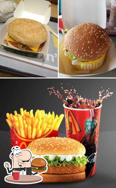 Try out a burger at McDonald's