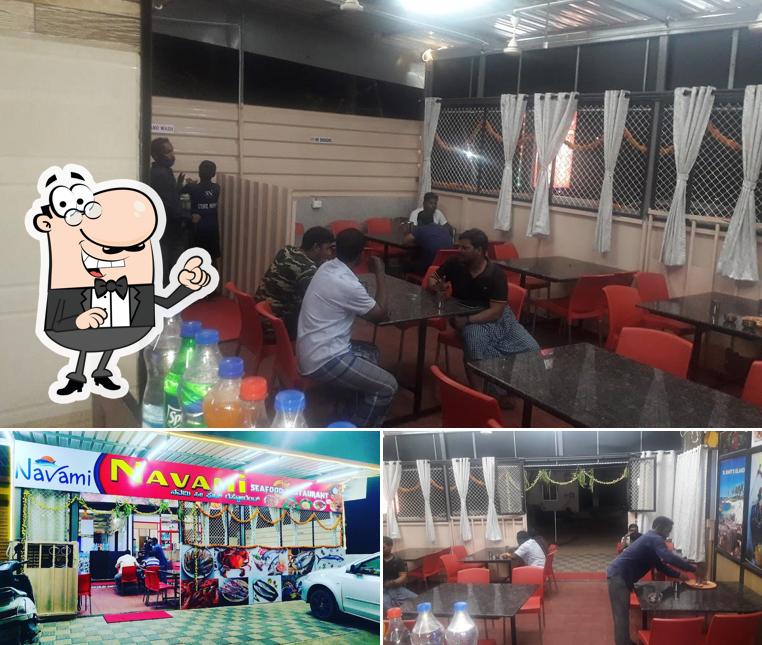 The interior of Navami Seafood Restaurants malpe