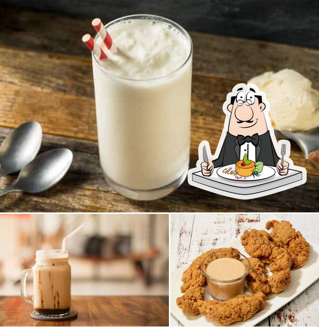 Take a look at the image showing food and interior at THE COFFEE HUB