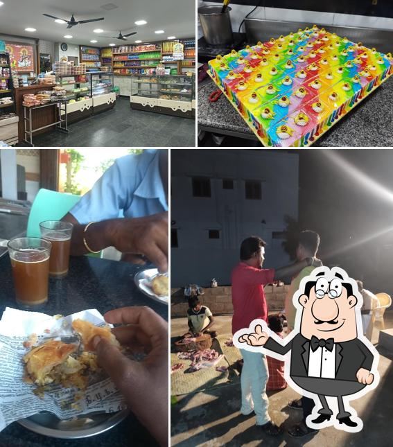 Take a seat at one of the tables at Sri Divya Bakery