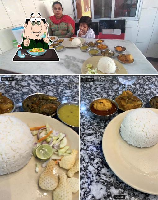 This is the picture showing food and interior at Droupadi Hotel and Restaurant