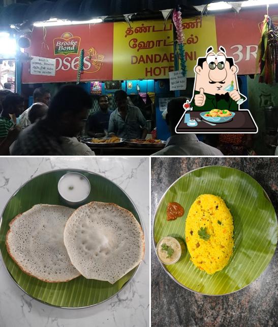Take a look at the photo displaying food and interior at Dhandapani Hotel